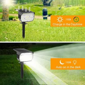 ZEEQII 46 LED Solar Spot Lights for Outdoor Use