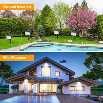 ZEEQII 46 LED Solar Spot Lights for Outdoor Use