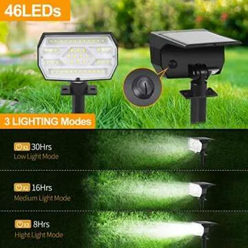 ZEEQII 46 LED Solar Spot Lights for Outdoor Use