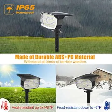 ZEEQII 46 LED Solar Spot Lights for Outdoor Use