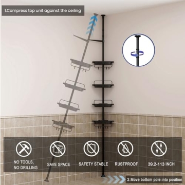 ALLZONE Rustproof Shower Caddy Corner for Bathroom