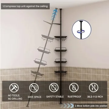 ALLZONE Rustproof Shower Caddy Corner for Bathroom