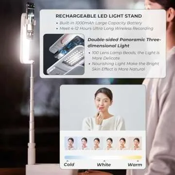 beyond Foldable Phone Holder with LED Light for Streaming