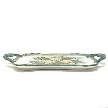 CERAMICHE D'ARTE PARRINI - Italian Ceramic Art Coffee Caffè Serving Tray Plate Decorated Lemon Pott...