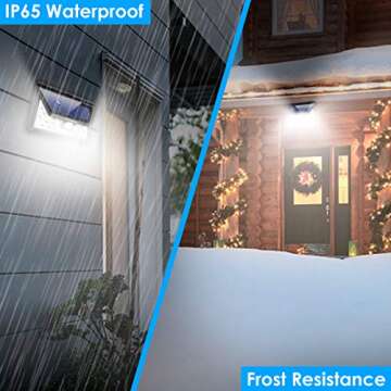 URPOWER Solar Lights Outdoor, Upgraded 3 Modes Wide Angle Solar Lights Wireless Solar Motion Sensor Light Outdoor Waterproof Solar Security Light for Garden, Patio, Garage, Yard (4 Pack-Cool White)