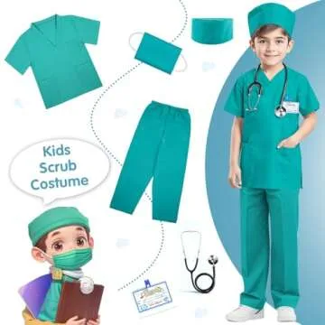 RioRand Kids Doctor Costume with Accessories for Dress Up