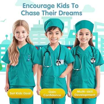RioRand Kids Doctor Costume with Accessories for Dress Up