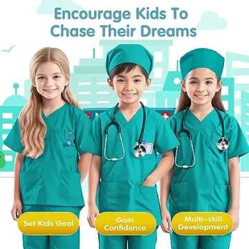 RioRand Kids Doctor Costume with Accessories for Dress Up