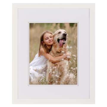 Gallery Solutions - 16"x20" Wall Mount/Tabletop Picture Frame - Double Mat - Matted to 11"x14" -Whit...