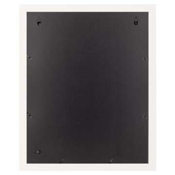 Gallery Solutions - 16"x20" Wall Mount/Tabletop Picture Frame - Double Mat - Matted to 11"x14" -White - Versatile Display Option for Your Cherished Memories - Rectangular Tabletop - White Poster Frame