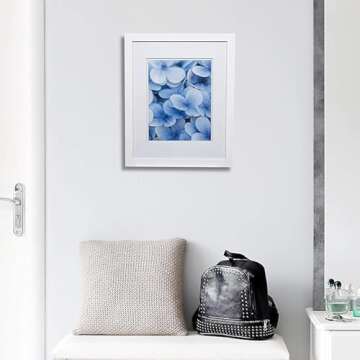 Gallery Solutions - 16"x20" Wall Mount/Tabletop Picture Frame - Double Mat - Matted to 11"x14" -White - Versatile Display Option for Your Cherished Memories - Rectangular Tabletop - White Poster Frame