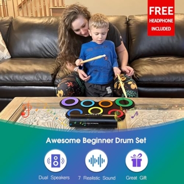 ROCKSOCKI 7-Pad Electric Drum Set - Great Gift Idea!