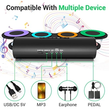 ROCKSOCKI 7-Pad Electric Drum Set - Great Gift Idea!