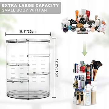Sanipoe Rotating Makeup Organizer with Adjustable Layers