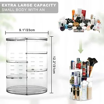 Sanipoe Rotating Makeup Organizer with Adjustable Layers