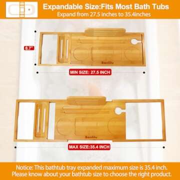 Premium Bamboo Bathtub Tray Caddy for Relaxation