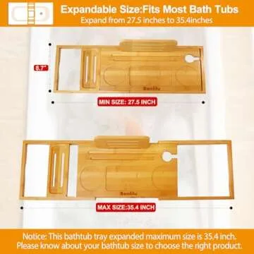 Premium Bamboo Bathtub Tray Caddy for Relaxation