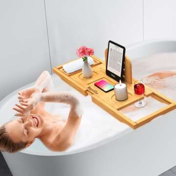 Premium Bamboo Bathtub Tray Caddy for Relaxation