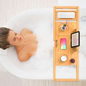 Premium Bamboo Bathtub Tray Caddy for Relaxation