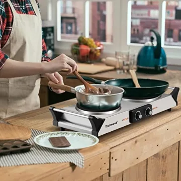 Techwood Double Burner 1800W Electric Stoves for RV Cooking