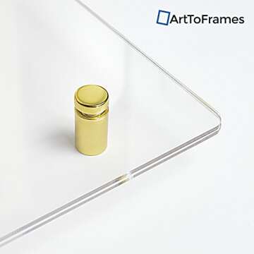 ArtToFrames Floating Acrylic Frame for Pictures Up To 8x10 inches (Full Frame is 12x14) with Gold Standoff Wall Mount Hardware