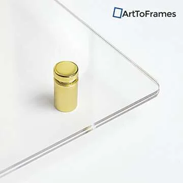 ArtToFrames Floating Acrylic Frame for Pictures Up To 8x10 inches (Full Frame is 12x14) with Gold Standoff Wall Mount Hardware
