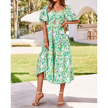 BTFBM Women Summer Dress - Flowy Floral Maxi Dress