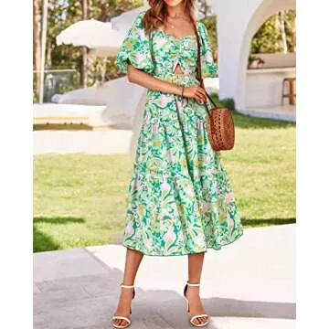 BTFBM Women Summer Dress - Flowy Floral Maxi Dress