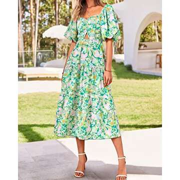 BTFBM Women Summer Dress - Flowy Floral Maxi Dress