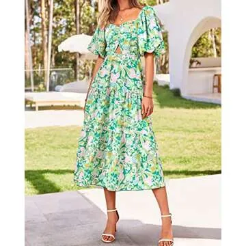 BTFBM Women Summer Dress - Flowy Floral Maxi Dress