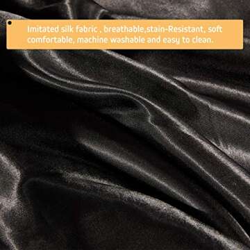 Massage Table Cover,Silky Massage Table Fitted sheets,Stain-Resistant,Reusable,Machine Washable Spa Bed Sheet(Massage Table Not Included) (black)…