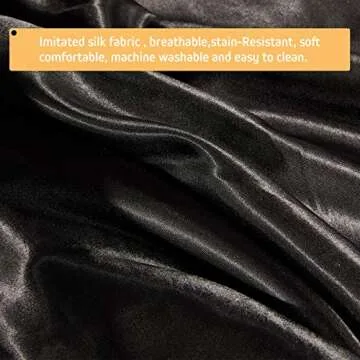 Massage Table Cover,Silky Massage Table Fitted sheets,Stain-Resistant,Reusable,Machine Washable Spa Bed Sheet(Massage Table Not Included) (black)…