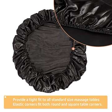 Massage Table Cover,Silky Massage Table Fitted sheets,Stain-Resistant,Reusable,Machine Washable Spa Bed Sheet(Massage Table Not Included) (black)…