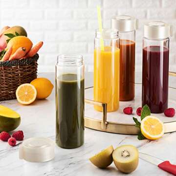 Komax Juice Bottles Set of 4, Leak-Proof BPA-Free Containers