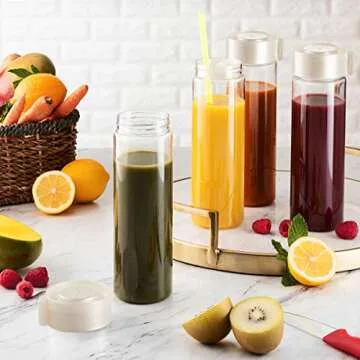 Komax Juice Bottles Set of 4, Leak-Proof BPA-Free Containers