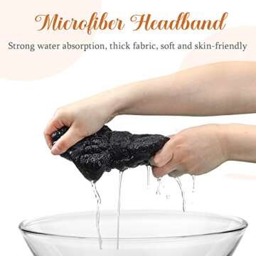 3 Pieces Towel Headbands for Women Makeup Headband for Washing Face Makeup Spa Headband, Microfiber Bowtie Shower Headband for Women (Black)