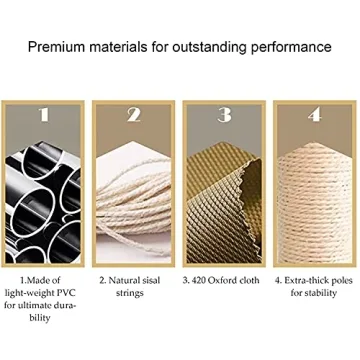 BORUIMA Cat Tree with Bed, Scratching Post & Toy