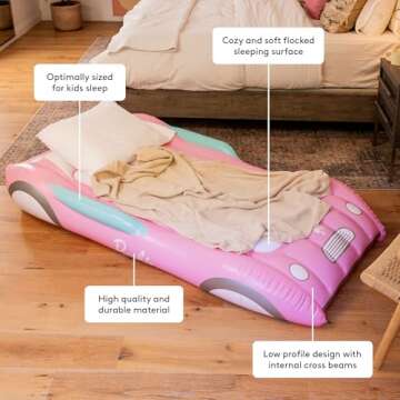 Barbie & FUNBOY Kids Sleepover Travel Bed & Air Mattress. Perfect for Sleepovers. Includes Carrying Storage Bag, Twin