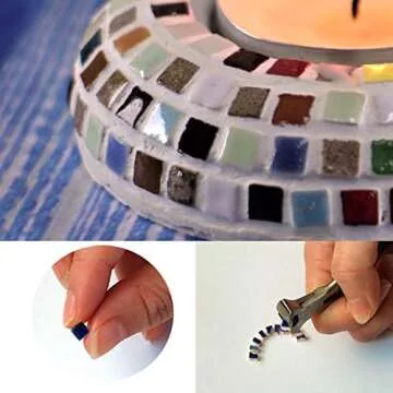 Micro Mosaic Tiles 3/16inch 5x5mm, 1000 pcs, Purple red, WV02