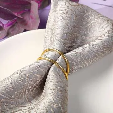 Gold Napkin Rings-24 PCS Metal Spiral Napkin Rings(Spiral) Napkin Holders Buckles for Family Dinner, Wedding, Party,Table Decorations