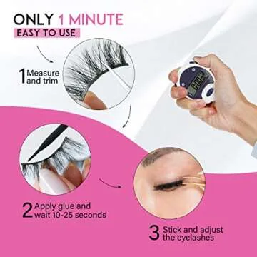 SWINGINGHAIR Lashes, 3D Eyelashes 19mm Natural False Eyelashes Siberian 3D Lashes Natural Look Fake Eyelashes Hand-made Fluffy Wispy Lashes 1 Pair Strip Lashes