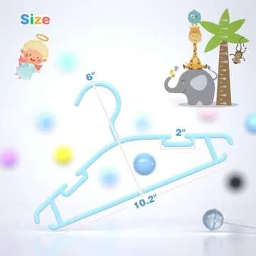 Kids Hangers Plastic - Durable Baby Clothes Hangers 60 Pack