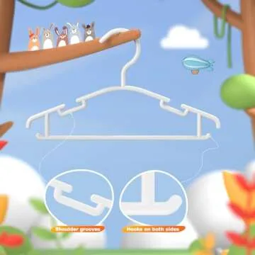 Kids Hangers Plastic - Durable Baby Clothes Hangers 60 Pack