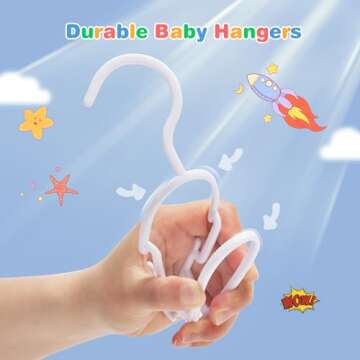Baby Hangers for Closet - Baby Clothes Hangers 60 Pack Plastic Kids Hangers Clothing Infant Toddler Childrens Hangers White