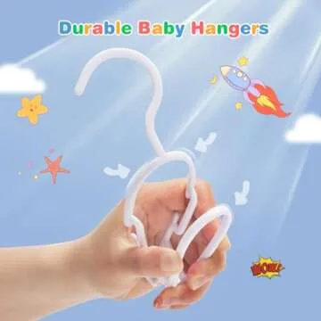Kids Hangers Plastic - Durable Baby Clothes Hangers 60 Pack