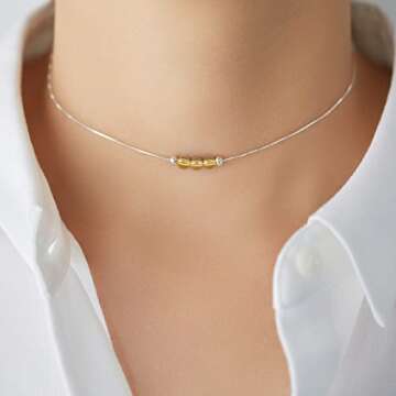 Dainty Yellow Citrine Crystal Pendant 925 Sterling Silver Choker Necklace, Handmade Jewelry Gift for...