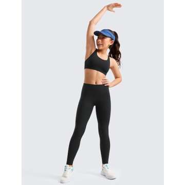 CRZ YOGA Girls Butterluxe Full Length Athletic Leggings - Kids High Waist Lounge Pants Active Dance ...