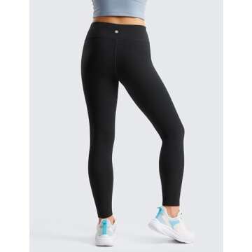 CRZ YOGA Girls Butterluxe Full Length Athletic Leggings - Kids High Waist Lounge Pants Active Dance Running Yoga Tights Black Medium