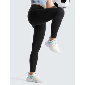 CRZ YOGA Girls Butterluxe Full Length Athletic Leggings - Kids High Waist Lounge Pants Active Dance Running Yoga Tights Black Medium