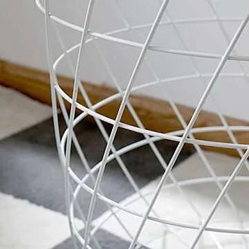 FUFU Round Iron Coffee Table, Sofa Table, Storage Table, Suitable for Home, Bedroom, Living Room and Terrace, 44cm * 44cm * 42cm (Color : White)